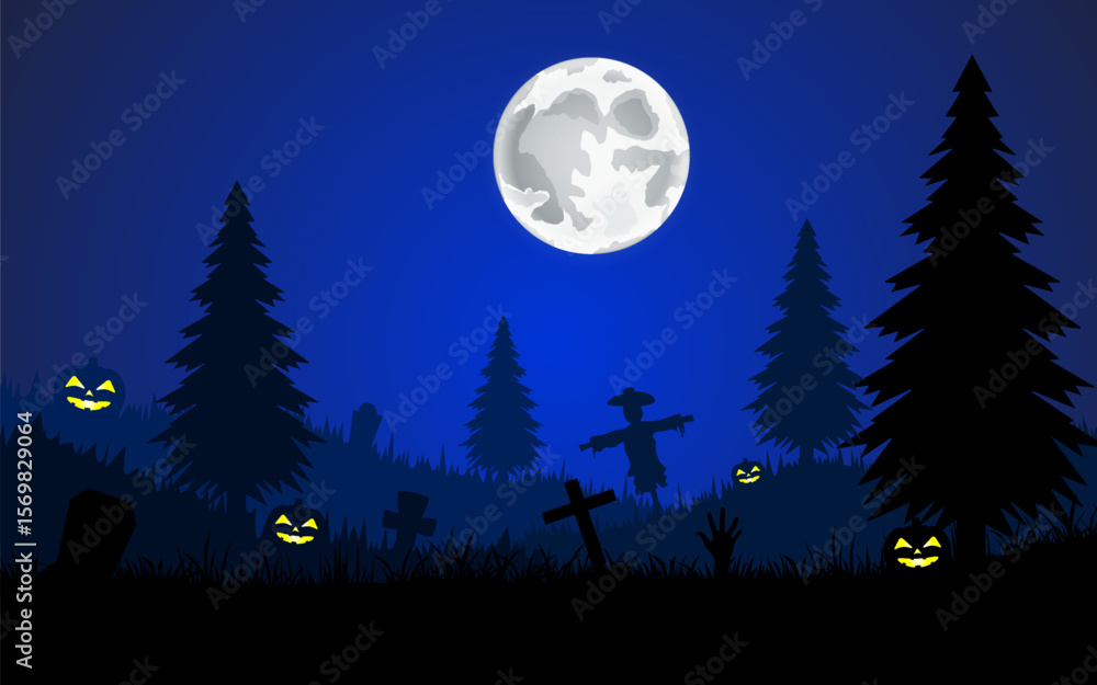 Naklejka premium Flat background for Halloween celebration.