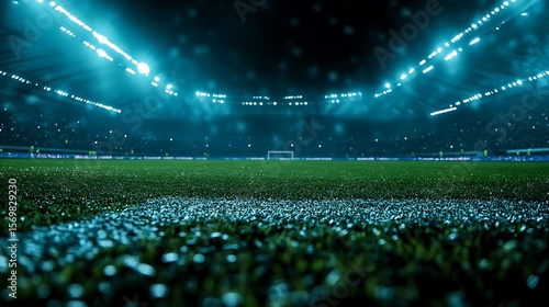 Snowy Night Football Stadium.