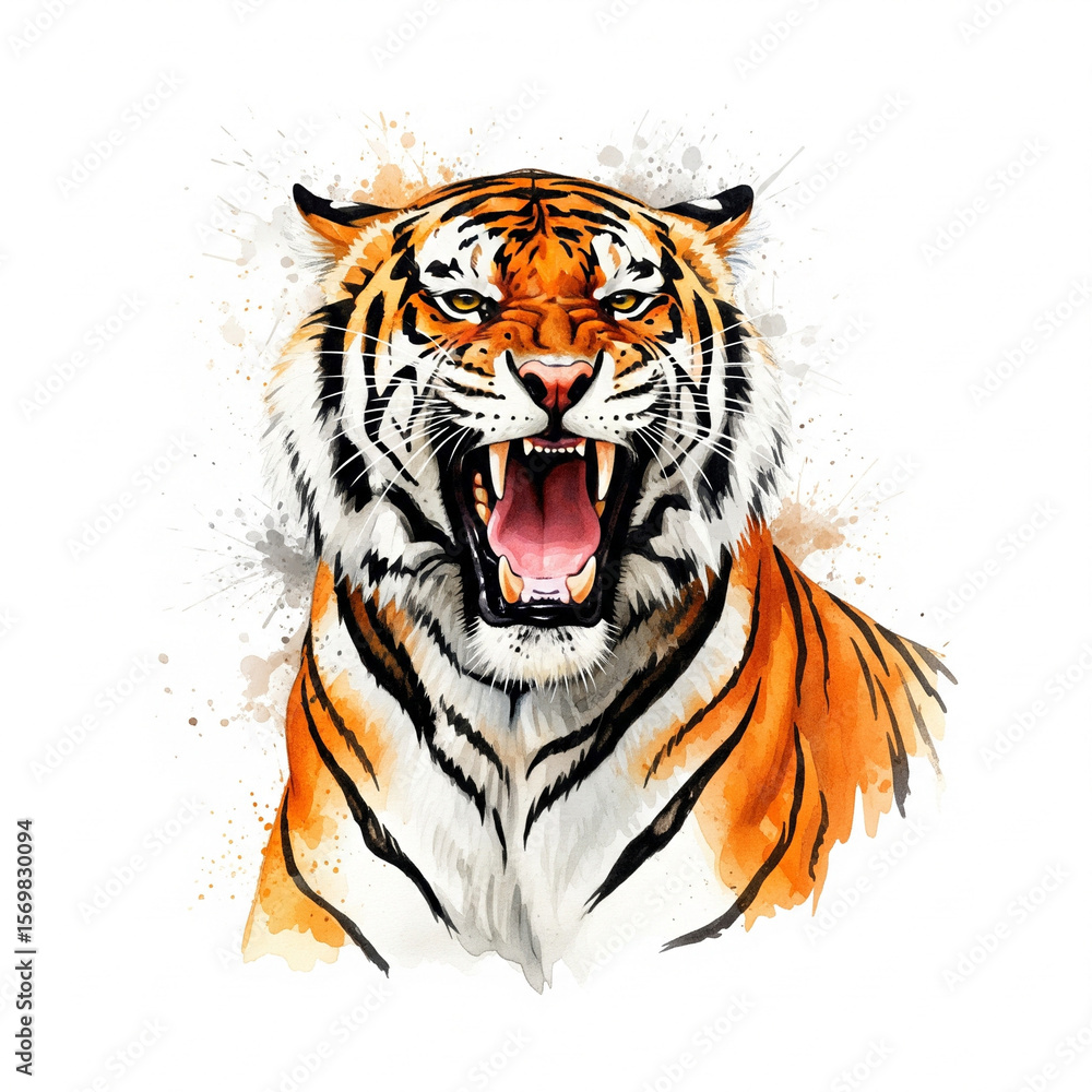 Naklejka premium tiger head vector