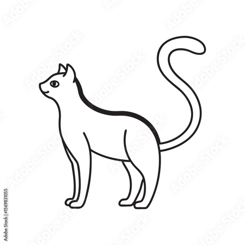 Arched Back Cat With Raised Tail