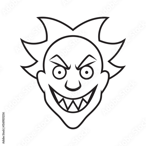 Scary Clown Face With Evil Smile