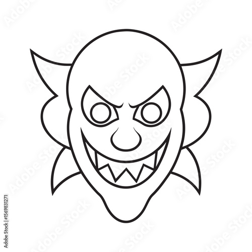Evil Clown With Sharp Toothed Grin
