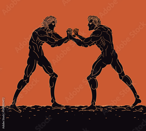 ancient greek pankration competitors fighters 