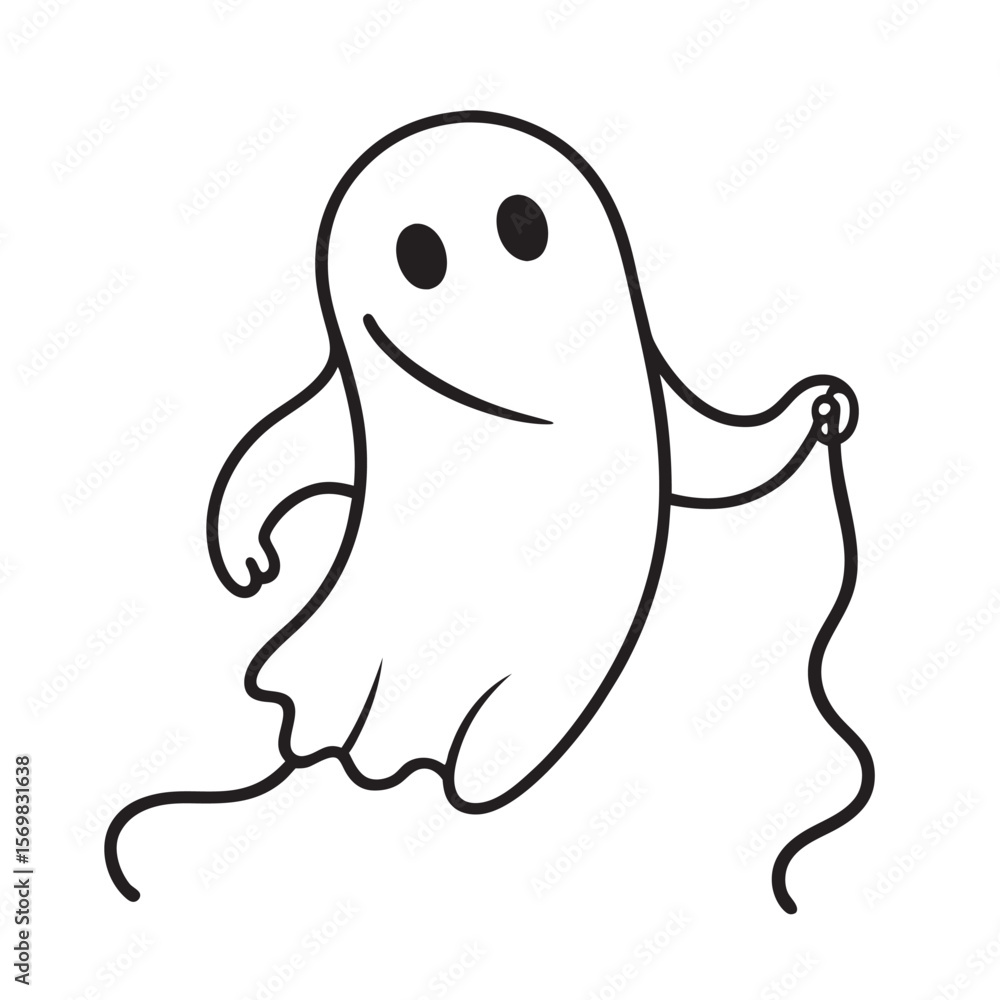 Obraz premium Haunted Bedsheet Floating Ghost Form