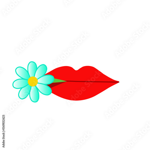 logo bocca con fiore