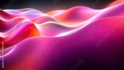Abstract wavy shapes in vibrant pink and purple tones