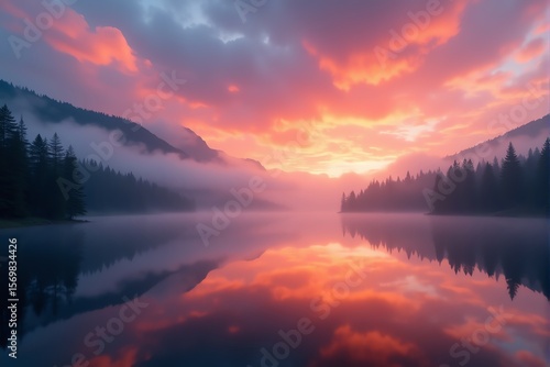 Wallpaper Mural sunset over the lake Torontodigital.ca