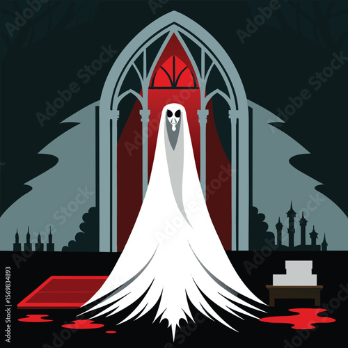 Gothic ghost haunting red stained altar romance book cover