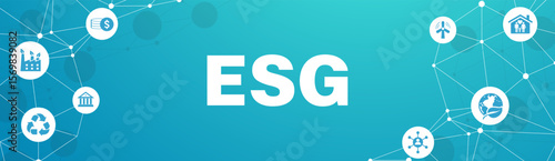 ESG concept for business and organization, Environment, Social, Governance and sustainability development concept. Infographic, Web Banner. Vector illustration