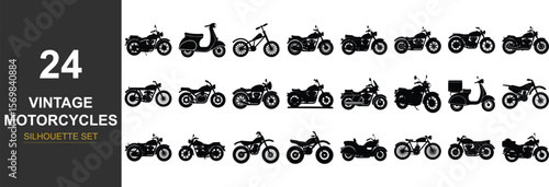 Classic american motorcycles transportation silhouette