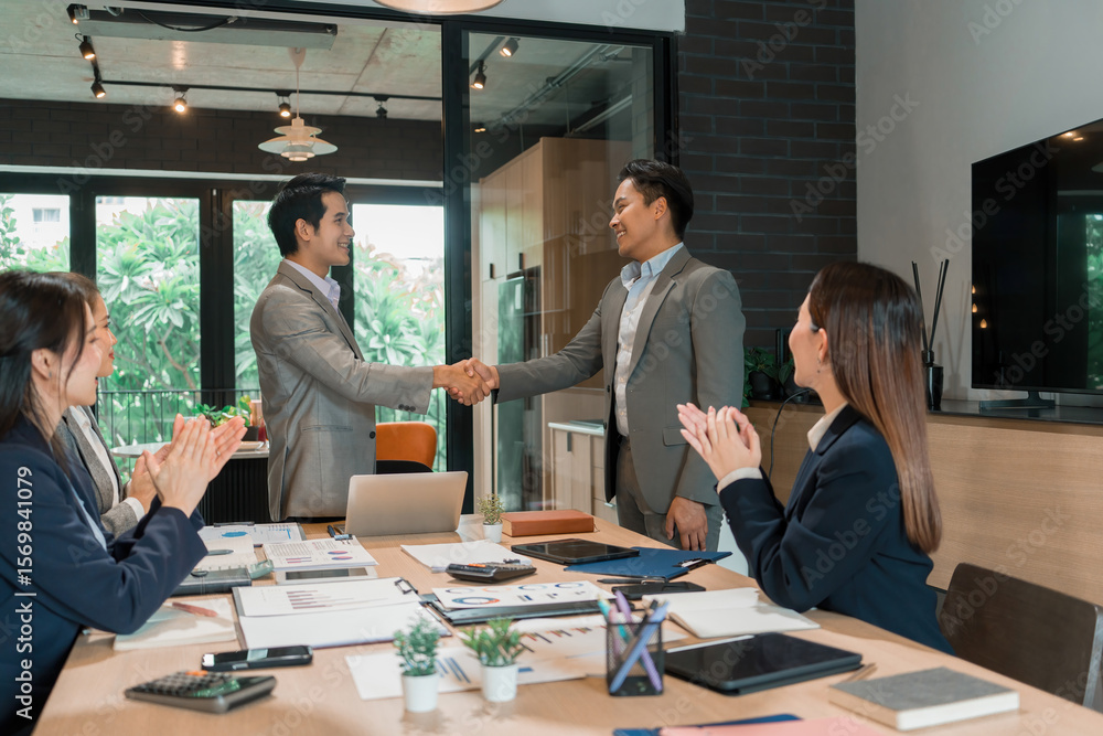 Fototapeta premium Businessmen working in a team.