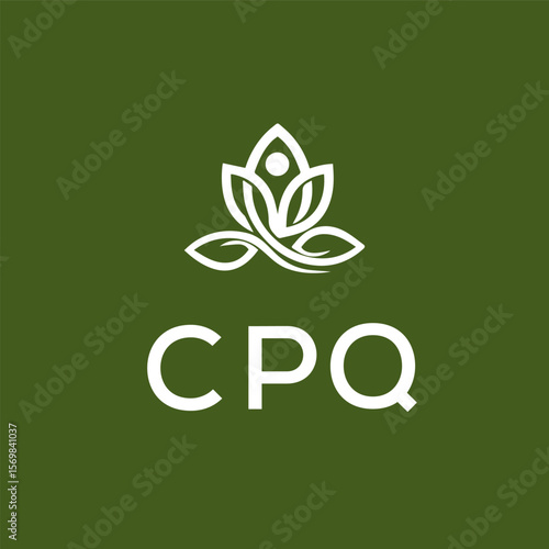 CPQ logo design on white  background.