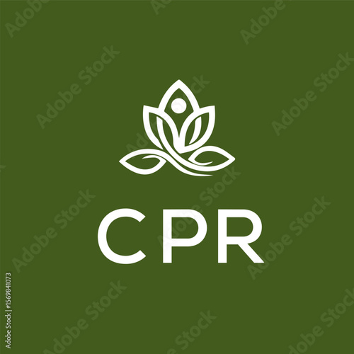 CPR logo design on white  background.