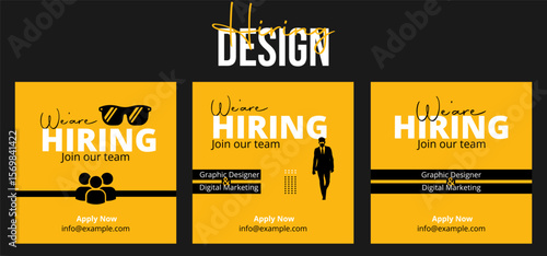 We are hiring recruitment open job vacancy design vector social media post banner template or web banner layout