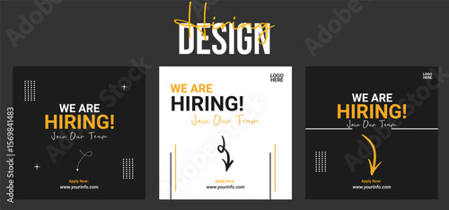 We are hiring job vacancy social media post or square web banner template design