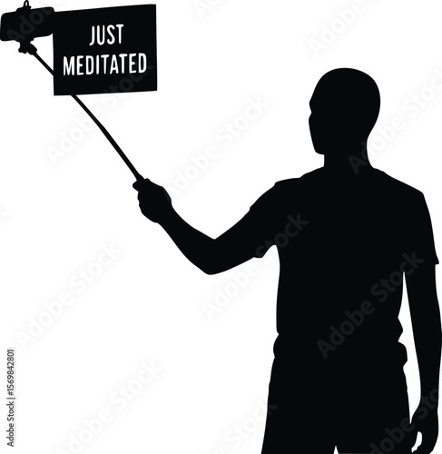 Meditation Bragger Silhouette - Selfie Enlightenment
