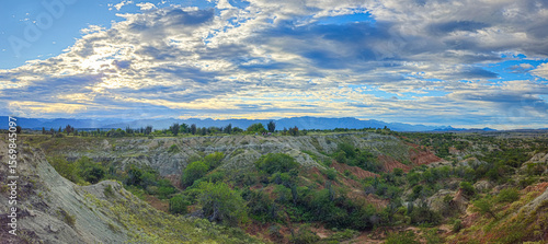 landscape with blue sky and clouds Tatacoa Desert