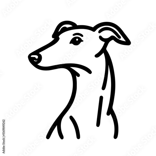 Sighthound outline illustration | Greyhound / Whippet / Italian Greyhound 