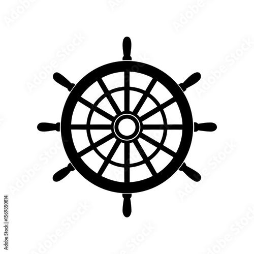 Ship wheel clipart on a white background vector illustration