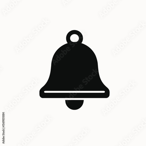 Notification Bell Icon: Simple, Clean Vector Graphic