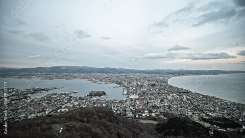 Hakodate city view from mount Hakodate viewpoint