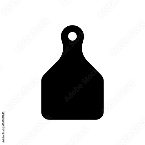 Cattle ear tag silhouette vector flat illustration design. 
