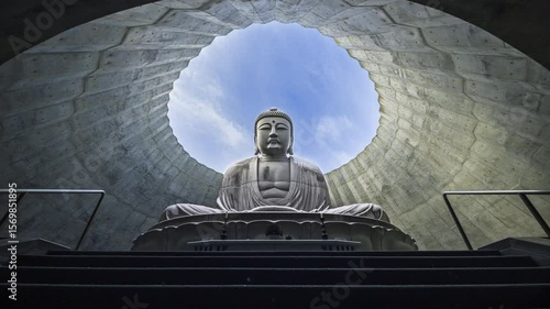 Hill of Buddha's Daibutsu in park near Sapporo, Hokkaido, Japan
