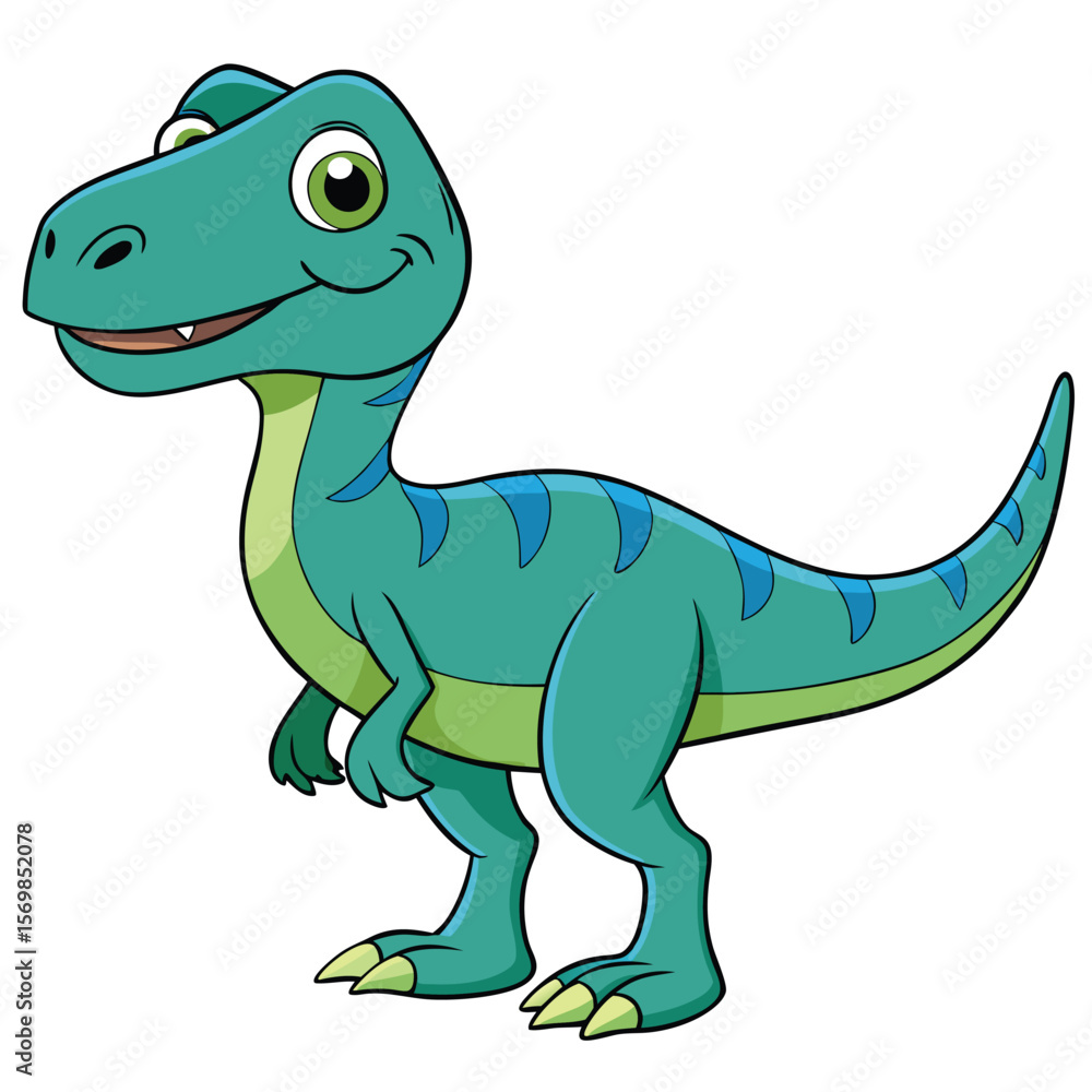 Naklejka premium Allosaurus Dinosaur Carnivore Cartoon