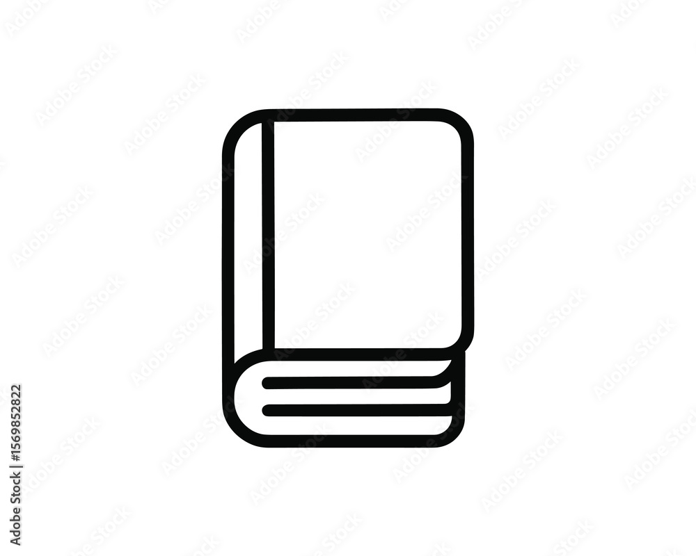 Outline Closed Book Icon Vector Illustration Isolated on White Background Design Outline Closed Book Icon Vector Illustration Isolated on White Background Design
