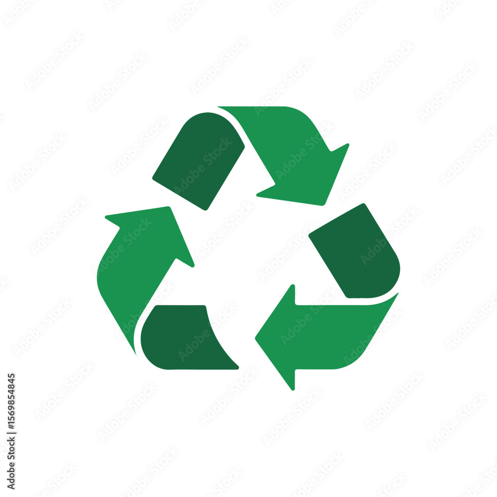 Obraz premium Recycle Icon Vector – Green Recycling Symbol for Eco-Friendly App and Sustainability Design