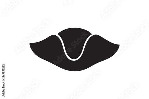 Discoverer’s hat silhouette vector art illustration on white background