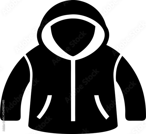 Monochrome Baby Hoodie Icon Vector Illustration
