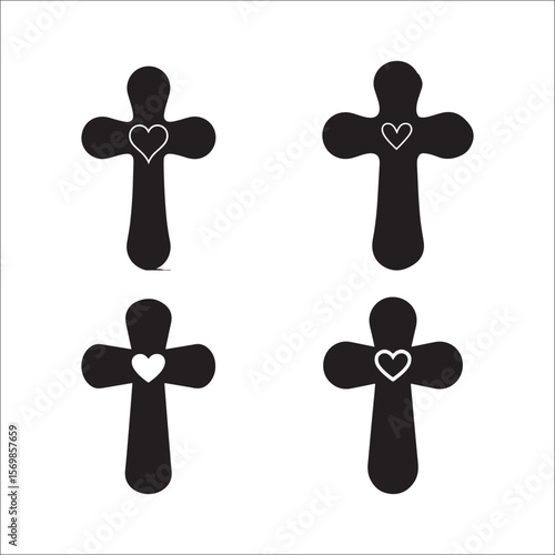 Jesus Christ Crucifixion and Cross Silhouette Vector Set Religious Faith & Easter Symbols
Black Cross & Crucifix Icons Collection Christian Religion, Faith, and Spiritual Art
Holy Crosses and Jesus