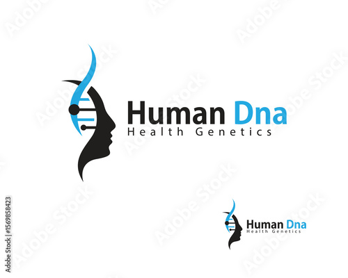 Human DNA logo creative design concept health medical psychology