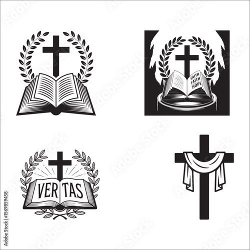 Jesus Christ Crucifixion and Cross Silhouette Vector Set Religious Faith & Easter Symbols
Black Cross & Crucifix Icons Collection Christian Religion, Faith, and Spiritual Art
Holy Crosses and Jesus