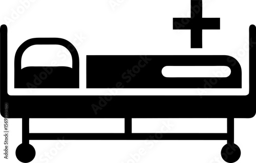 Hospital Bed Medical Equipment Vector Icon