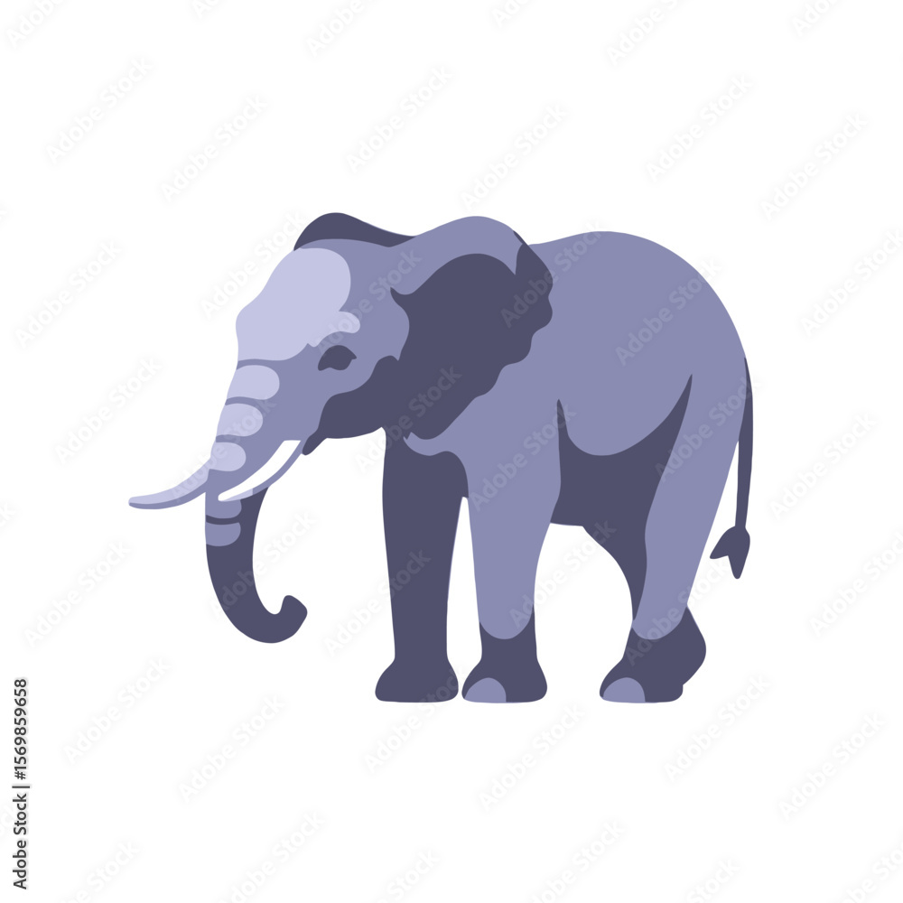 Fototapeta premium Cartoon Elephant Illustration-Adorable Animal Graphic-Perfect for Kids Content-Use for Education or Design Projects-High Quality Image of an Elephant