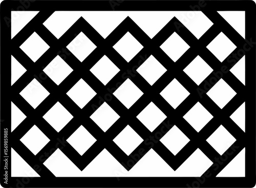 Lattice Pattern Black and White Illustration