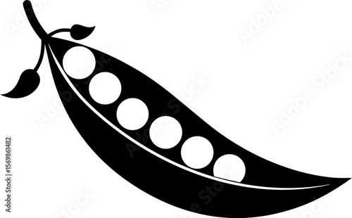 Green Peas in Pod Vector Illustration