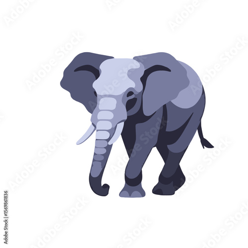 Stylized Elephant Illustration-Cute Cartoon Animal-Wildlife Graphic-Safari Theme-Ideal for Kids-Nursery Decor-Educational Resources-Animal Lovers Gift