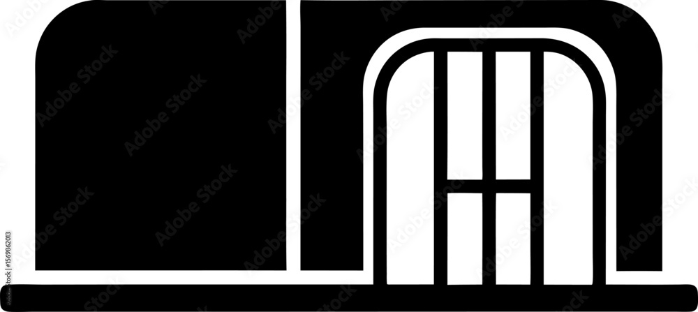 Sliding Door Track System Black Icon Sliding Door Track System Black Icon