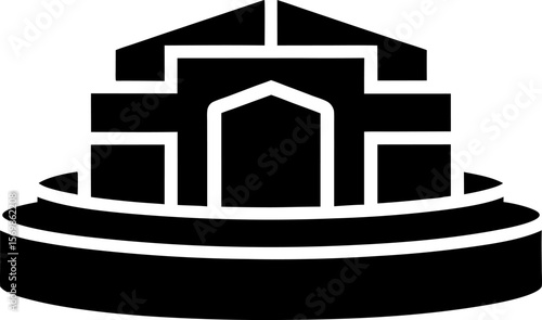 Stone Foundation Building Icon Vector