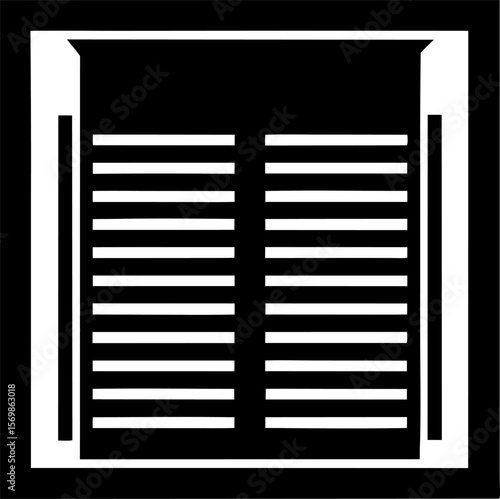 Window Shutter Black Vector Icon