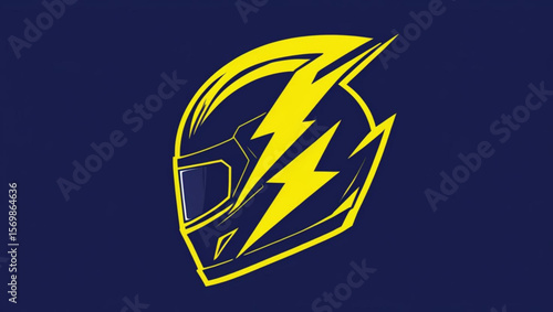 Racing Helmet with Lightning Bolt Logo