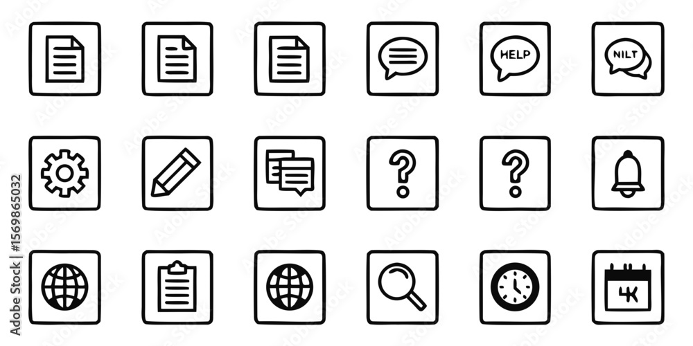 Collection of business and communication icons isolated on white background Collection of business and communication icons isolated on white background