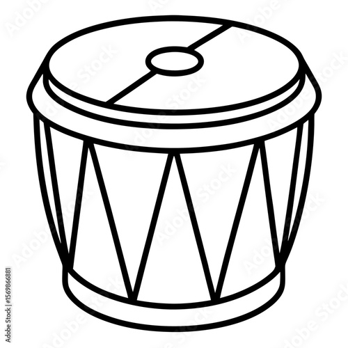 Minimal Toy Drum Line Art