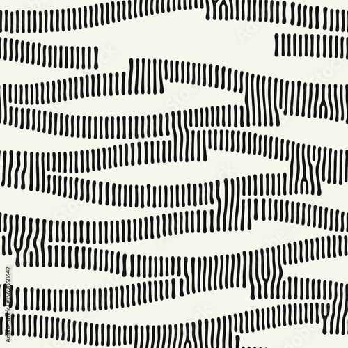 Vector seamless pattern. Dotted stylish background. Smooth dotted waves. Modern surface design. Monochrome dotted swatch.
