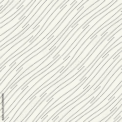 Vector seamless pattern. Dotted stylish background. Smooth dotted waves. Modern surface design. Monochrome dotted swatch.