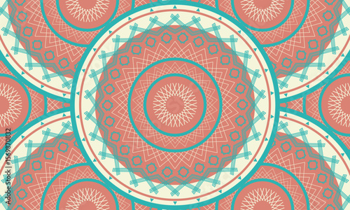 Abstract repeat ethnic circle pattern, seamless pattern

