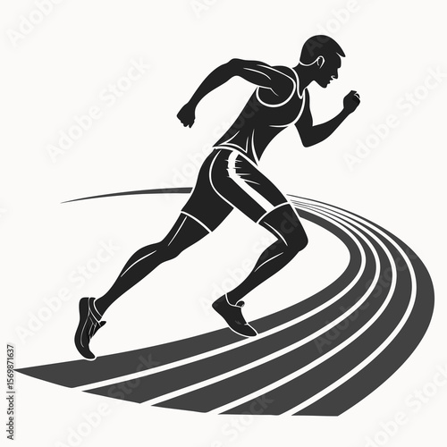 runner on race track